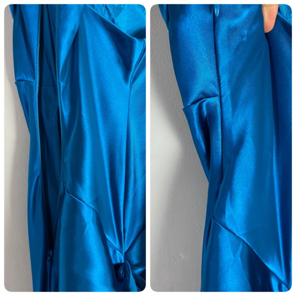 Betsy & Adam x Linda Bernell blue maxi mermaid gown - Picture 9 of 9